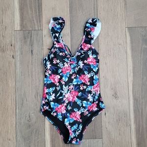 One Piece Floral Hibiscus Bathing Suit